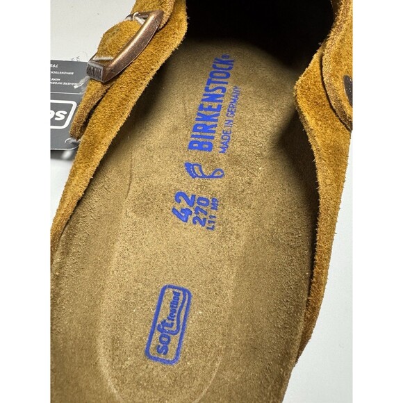 Birkenstock New Boston Mink Suede Leather Soft Footbed Narrow Select W-11 M-9 - Picture 13 of 16